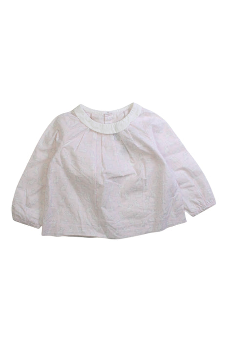 A White Short Sleeve Tops from Jacadi in size 6-12M for girl. (Front View)