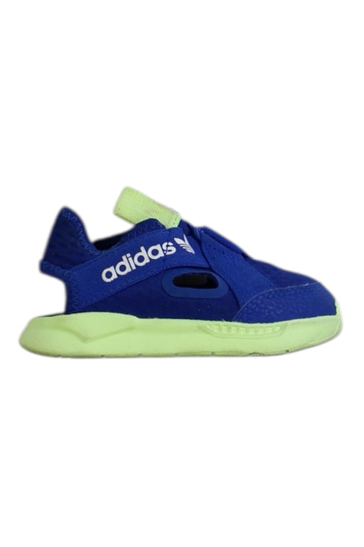 A Blue Slip Ons from Adidas in size 3T for neutral. (Front View)