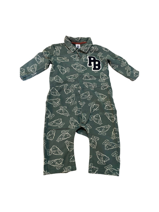 A Green Long Sleeve Rompers from Petit Bateau in size 18-24M for boy. (Front View)