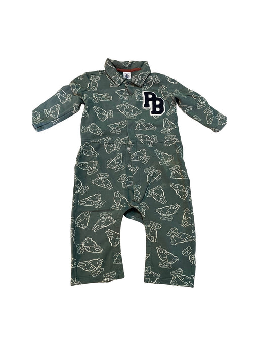 A Green Long Sleeve Rompers from Petit Bateau in size 18-24M for boy. (Front View)