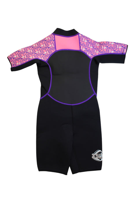 A Black Wetsuits from TYR in size 10Y for girl. (Back View)