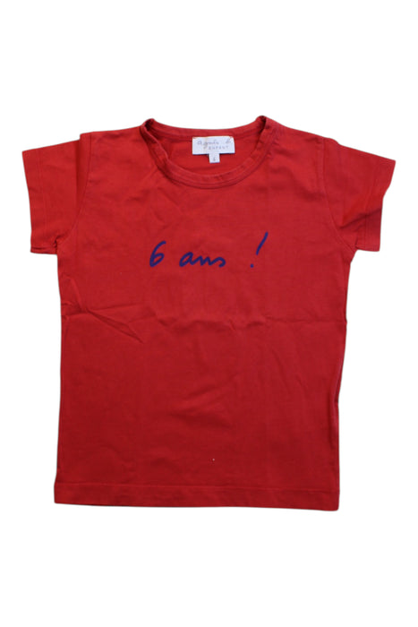 A Red Short Sleeve T Shirts from Agnes b. in size 6T for boy. (Front View)