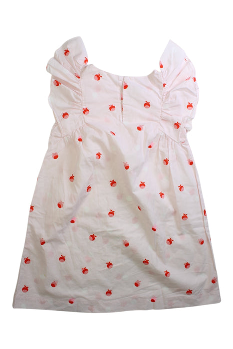 A Red Sleeveless Dresses from Jacadi in size 4T for girl. (Back View)