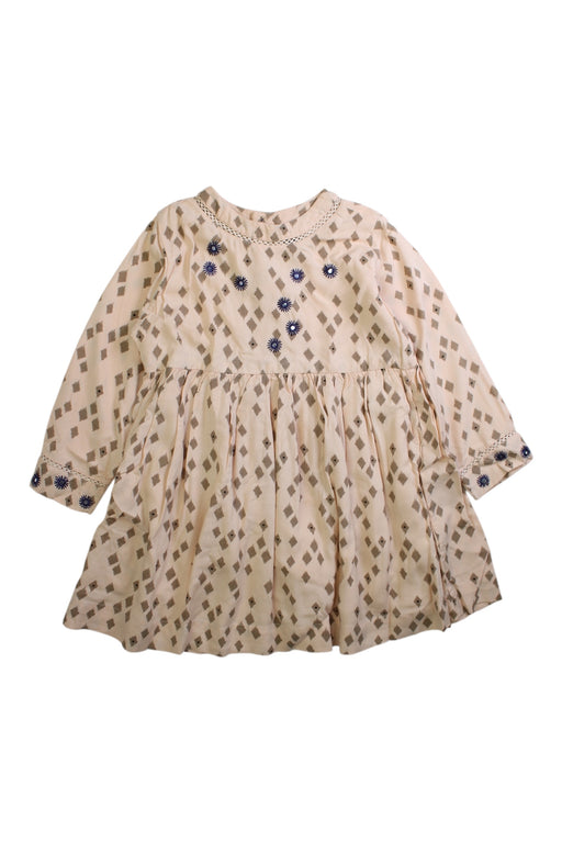 A Multicolour Long Sleeve Dresses from Velveteen in size 4T for girl. (Front View)