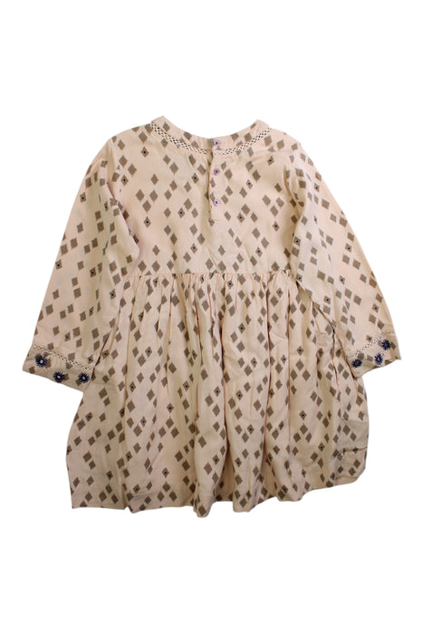 A Multicolour Long Sleeve Dresses from Velveteen in size 4T for girl. (Back View)