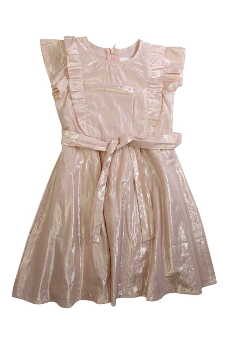A Pink Sleeveless Dresses from Seed in size 3T for girl. (Front View)
