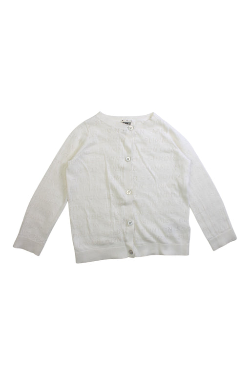 A White Cardigans from Bonton in size 4T for girl. (Front View)