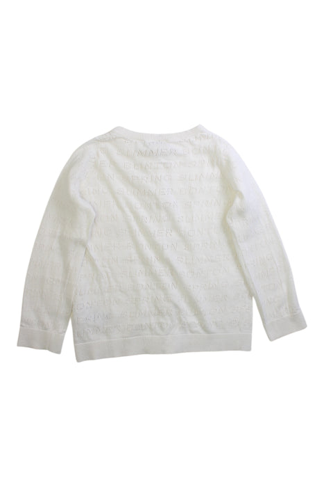 A White Cardigans from Bonton in size 4T for girl. (Back View)