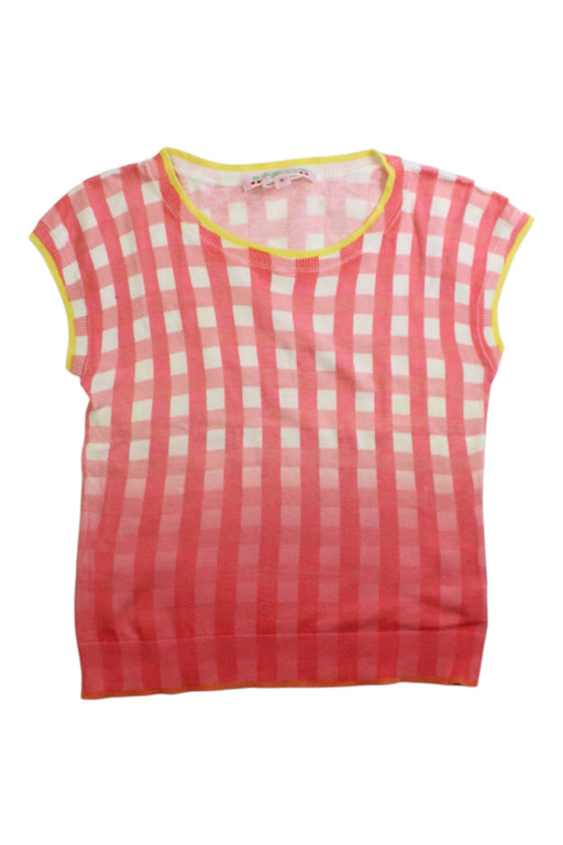 A Pink Short Sleeve Tops from Bonpoint in size 6T for girl. (Front View)