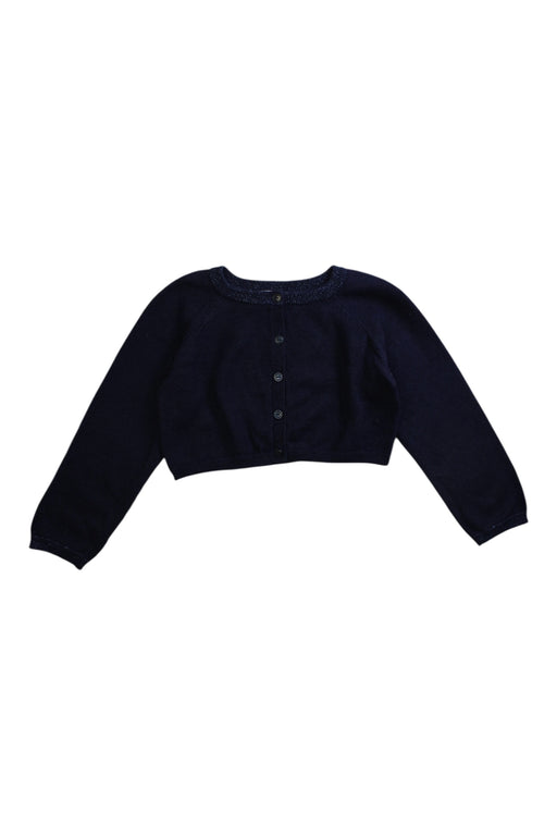 A Navy Cardigans from Jacadi in size 4T for girl. (Front View)
