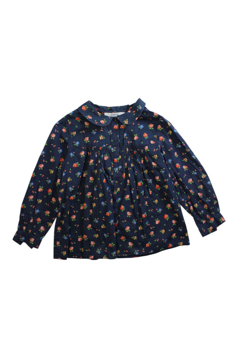 A Navy Long Sleeve Tops from Bonpoint in size 6T for girl. (Front View)