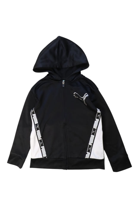A Black Hooded Sweatshirts from Puma in size 6T for boy. (Front View)