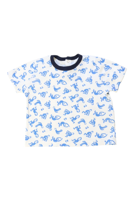 A White Short Sleeve T Shirts from Petit Bateau in size 6-12M for boy. (Front View)