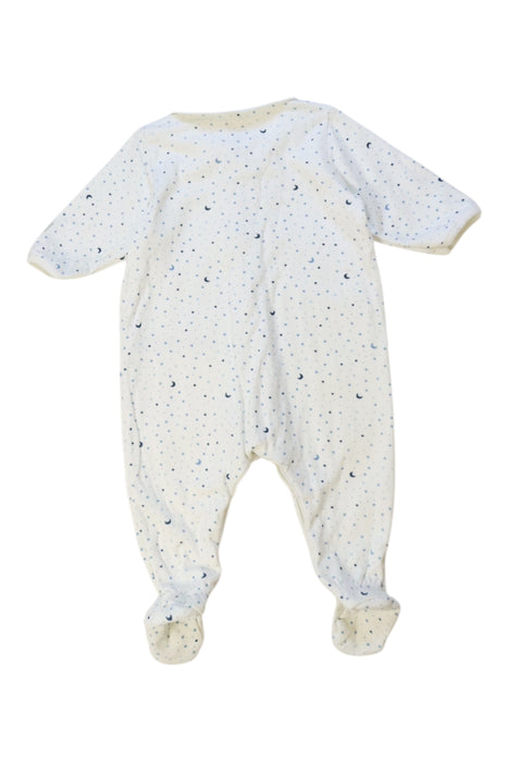A White Onesies from Petit Bateau in size 0-3M for boy. (Back View)