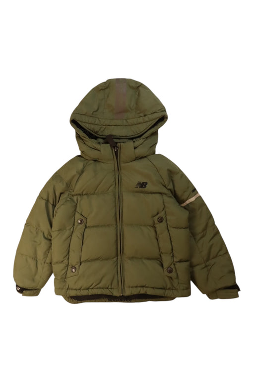 A Green Puffer/Quilted Coats & Outerwear from New Balance in size 4T for boy. (Front View)