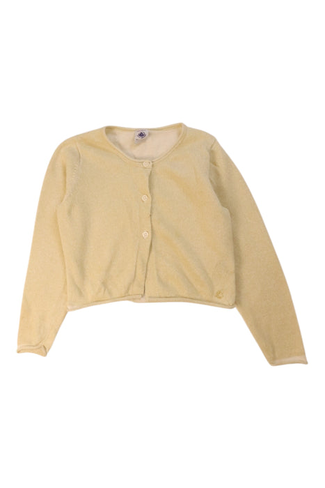 A Yellow Cardigans from Petit Bateau in size 4T for girl. (Front View)