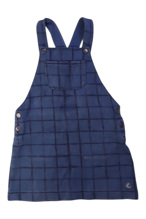A Navy Overall Dresses from Petit Bateau in size 4T for girl. (Front View)