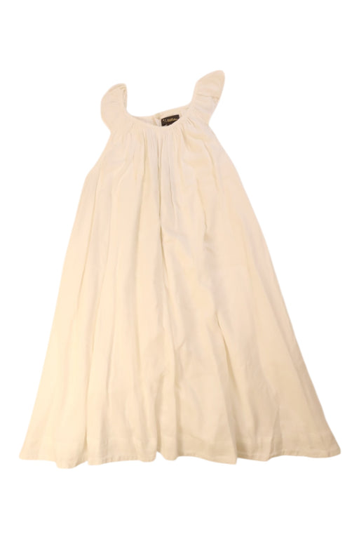 A White Sleeveless Dresses from Velveteen in size 8Y for girl. (Front View)