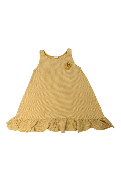 A Yellow Sleeveless Dresses from Petit Bateau in size 18-24M for girl. (Front View)