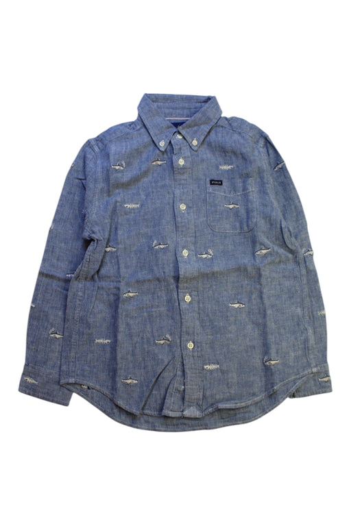A Blue Long Sleeve Shirts from Ralph Lauren in size 6T for boy. (Front View)