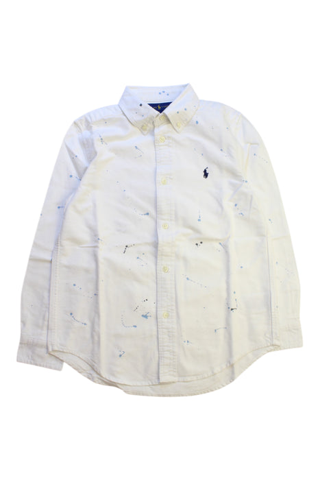 A White Long Sleeve Shirts from Ralph Lauren in size 7Y for boy. (Front View)