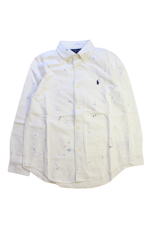 A White Long Sleeve Shirts from Ralph Lauren in size 7Y for boy. (Front View)