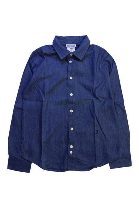A Blue Long Sleeve Shirts from Jacadi in size 8Y for boy. (Front View)