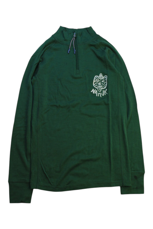 A Green Long Sleeve Tops from Namuk in size 7Y for boy. (Front View)