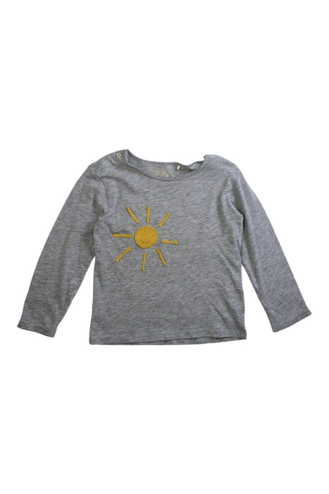 A Grey Long Sleeve Tops from Burberry in size 4T for girl. (Front View)