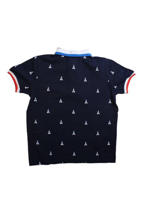 A Navy Short Sleeve Polos from Jacadi in size 10Y for boy. (Back View)