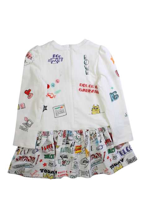A Multicolour Long Sleeve Dresses from Dolce & Gabbana in size 5T for girl. (Back View)