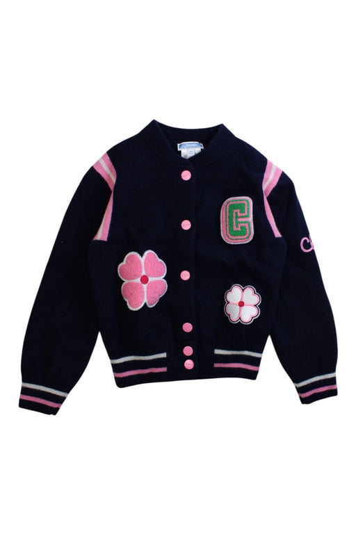 A Navy Cardigans from Jacadi in size 6T for girl. (Front View)