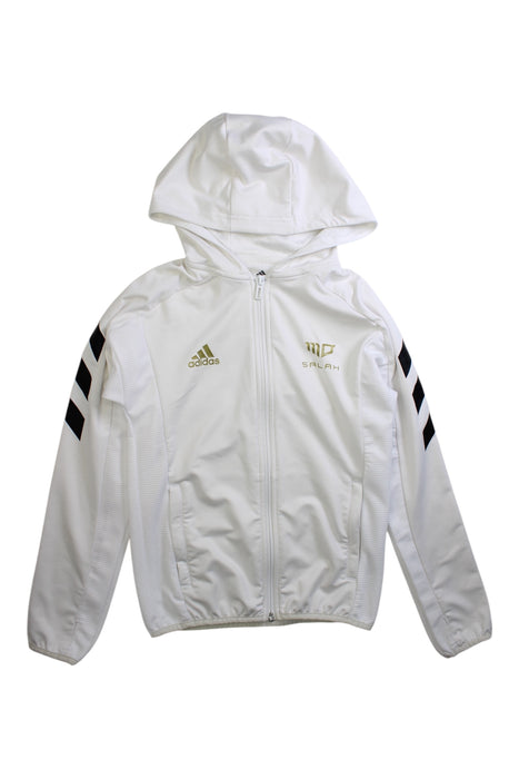 A White Lightweight Jackets from Adidas in size 7Y for boy. (Front View)