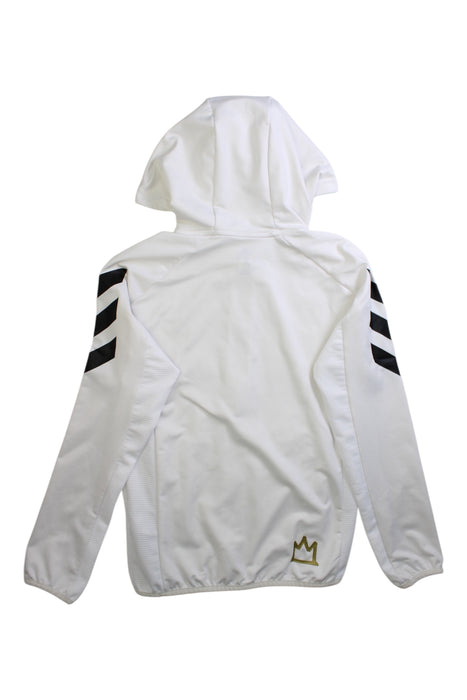 A White Lightweight Jackets from Adidas in size 7Y for boy. (Back View)