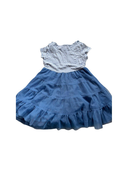 A Blue Short Sleeve Dresses from Château de Sable in size 4T for girl. (Back View)