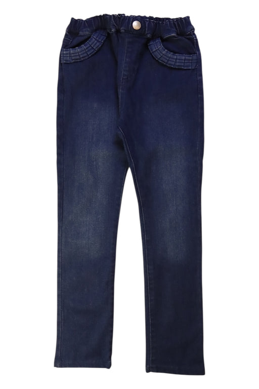 A Navy Jeans from Hot Biscuits Mikihouse in size 5T for girl. (Front View)
