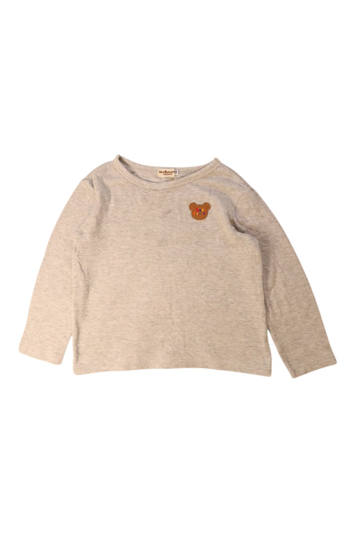 A Grey Long Sleeve Tops from Hot Biscuits Mikihouse in size 4T for girl. (Front View)