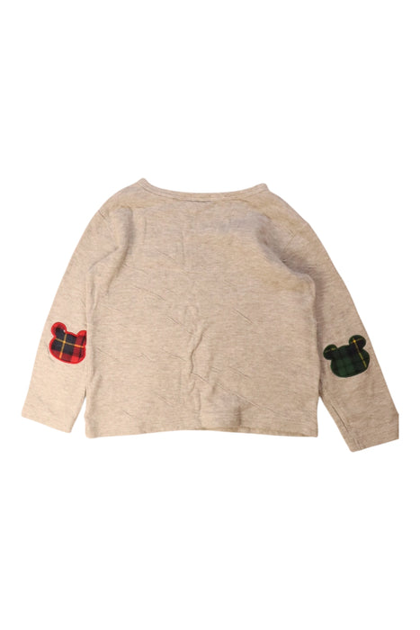 A Grey Long Sleeve Tops from Hot Biscuits Mikihouse in size 4T for girl. (Back View)