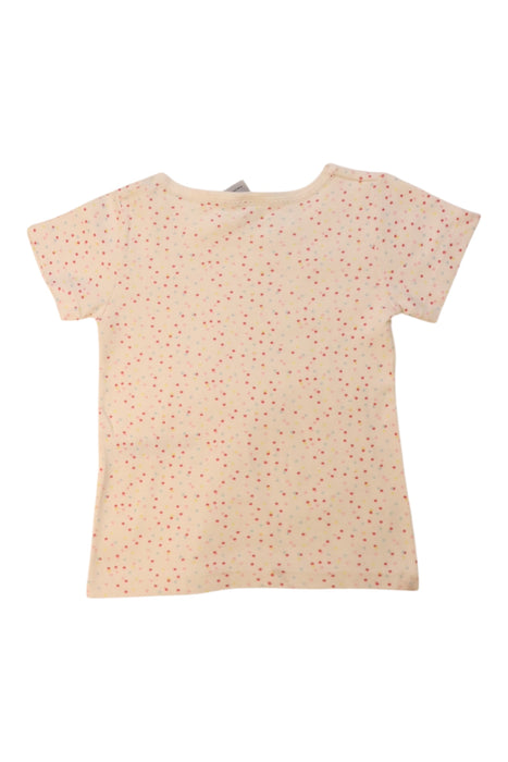 A Ivory Short Sleeve T Shirts from Petit Bateau in size 4T for girl. (Back View)