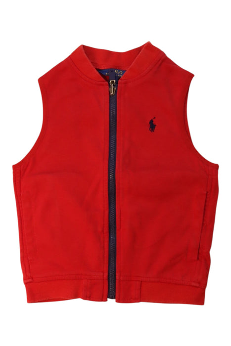 A Red Outerwear Vests from Polo Ralph Lauren in size 4T for girl. (Front View)
