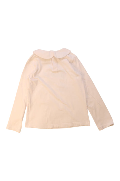A Ivory Long Sleeve Tops from Jacadi in size 6T for girl. (Back View)