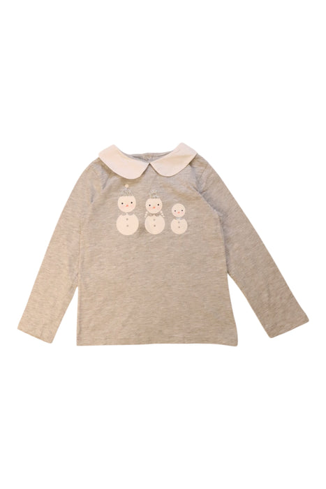 A Grey Long Sleeve Tops from Jacadi in size 6T for girl. (Front View)