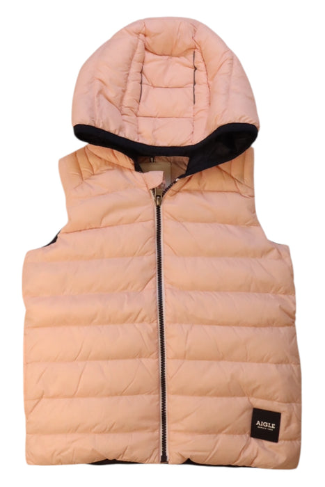 A Peach Puffer/Quilted Jackets from Aigle in size 6T for girl. (Front View)