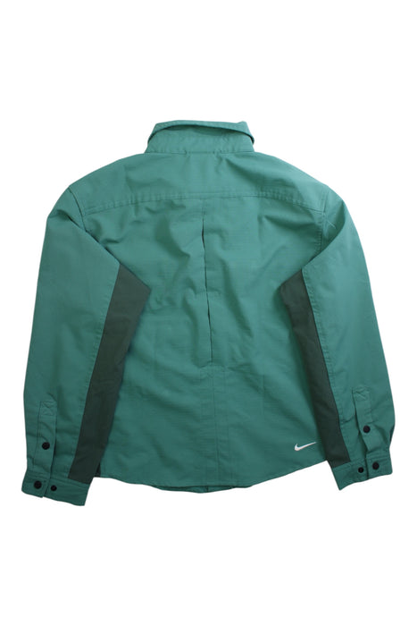 A Green Lightweight Jackets from Nike in size 10Y for boy. (Back View)