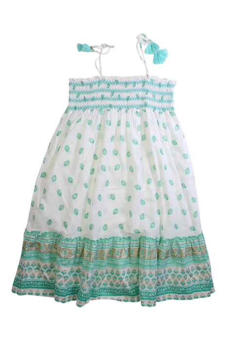 A Green Sleeveless Dresses from Sunuva in size 9Y for girl. (Back View)