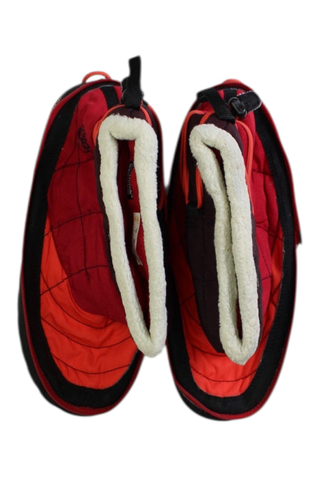 A Red Winter Boots from Timberland in size 12Y for girl. (Back View)