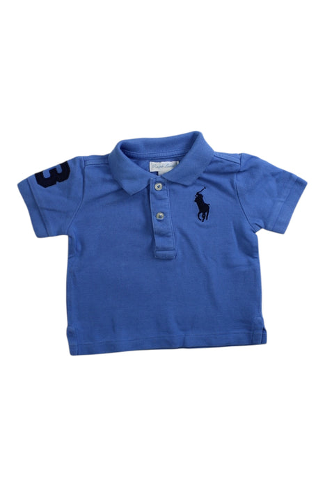 A Blue Short Sleeve Polos from Ralph Lauren in size 3-6M for boy. (Front View)