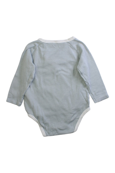 A Blue Long Sleeve Bodysuits from Mori in size 6-12M for boy. (Back View)