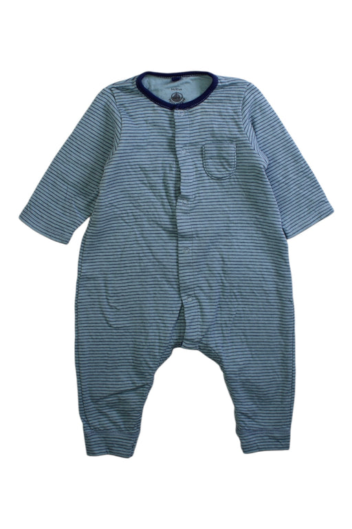 A Blue Onesies from Petit Bateau in size 3-6M for boy. (Front View)