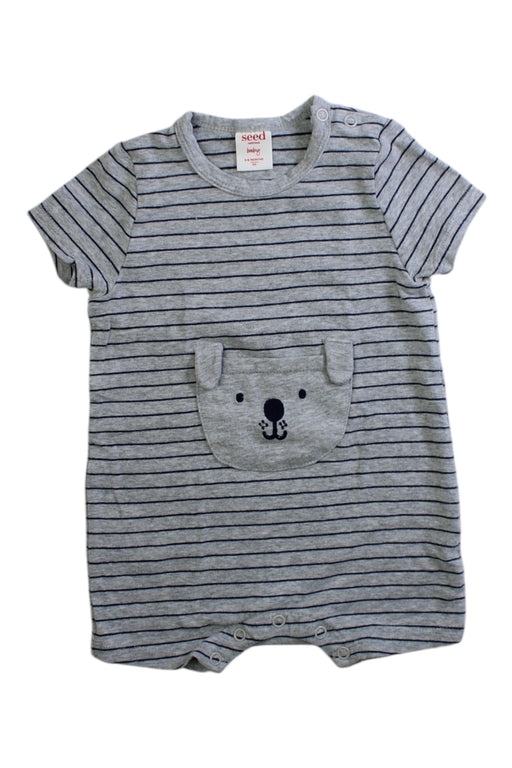 A Grey Long Sleeve Bodysuits from Seed in size 3-6M for boy. (Front View)